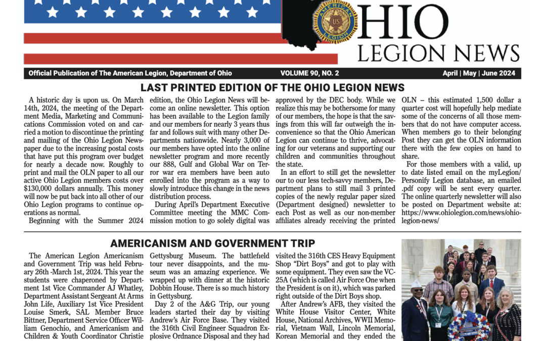 Ohio Legion News – Spring 2024