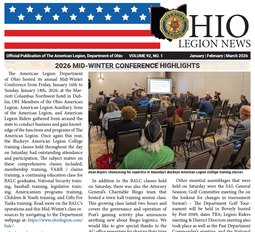 Ohio Legion News – Winter 2026