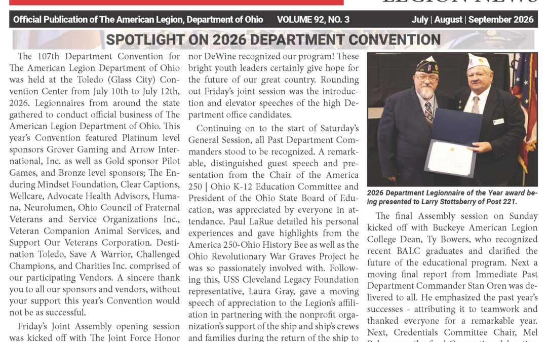 Ohio Legion News – Summer 2026
