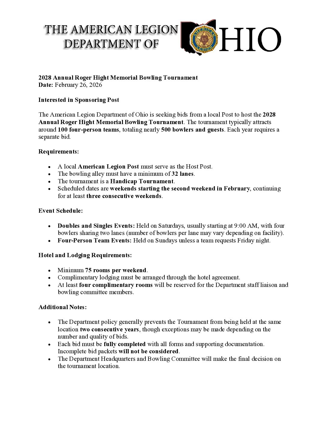 2028 Bowling Tournament Host Bid Packet_v.3